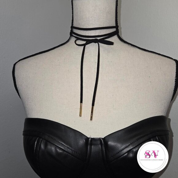 Wrap around choker with gold decor ends - Picture 1 of 6